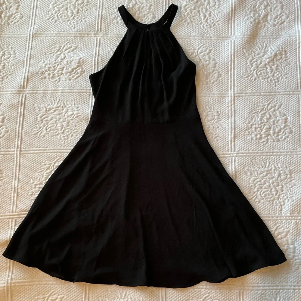 Express Halter Neck Keyhole Back Mini Dress Black Formal Homecoming 2 - Picture 7 of 14